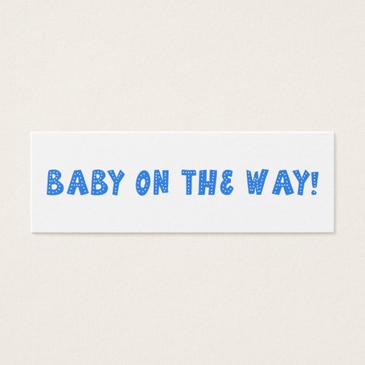 Baby on Way Dotted Blue Gift Registrierungskarte (Vorderseite)