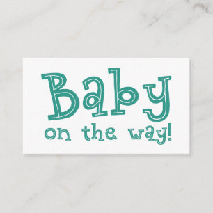 Baby on Way Shower Registry Card in Aquamarin Begleitkarte