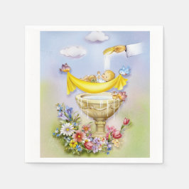 Baby or infant baptism ceremony napkins serviette