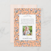 Baby Orange Sweet Little One Candy Danke-Karte Dankeskarte (Vorne/Hinten)