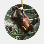 Baby Orangutan - Hang da drin Keramik Ornament (Vorne)