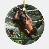 Baby Orangutan - Hang da drin Keramik Ornament (Hinten)