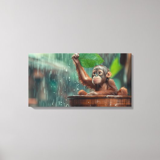 Baby Orangutan Leinwanddruck (Vorderseite)