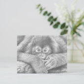 Baby Orangutan Postcard Postkarte (Stehend Vorderseite)