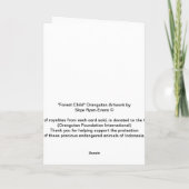 Baby Orangutan & Rainforest Primat Kunstgift Dankeskarte (Rückseite)