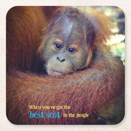 Baby Orangutan Rechteckiger Pappuntersetzer (Vorderseite)