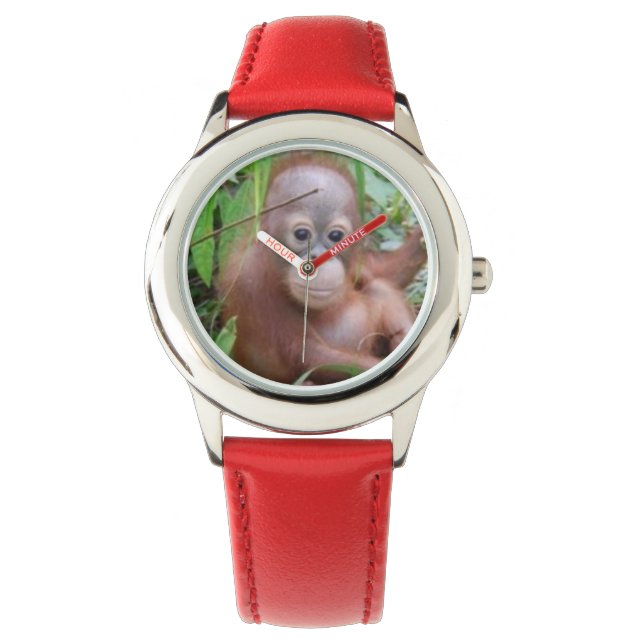 Baby Orangutan Steppenwolf Armbanduhr (Vorderseite)