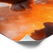 Baby Orangutan und Vulkan Poster (Ecke)