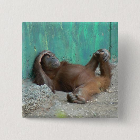 Baby orangutang Stillstehen Button (Vorderseite)