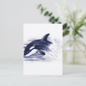 Baby Orca Jump Postkarte (Stehend Vorderseite)