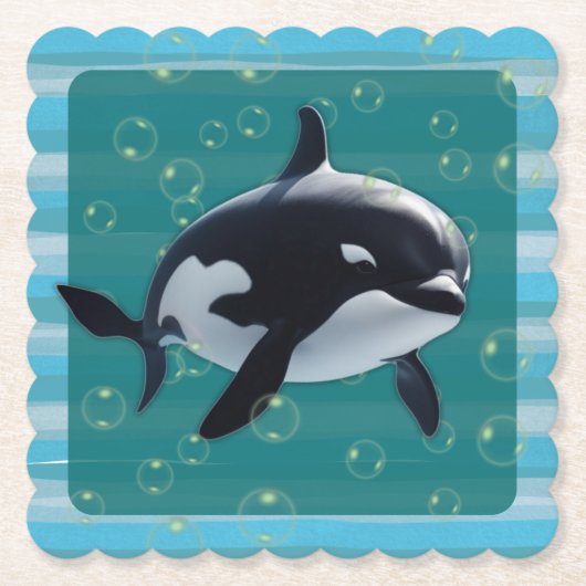 Baby-Orca-Papieruntersetzer Untersetzer (Vorderseite)
