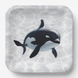 Baby-Orca-Platte Pappteller
