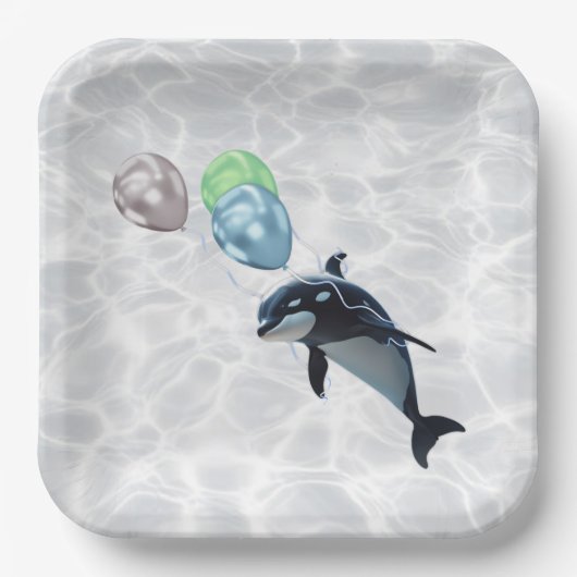 Baby-Orca-Platte Pappteller (Vorderseite)