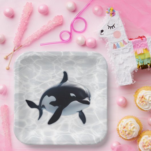 Baby Orca Platter Pappteller (Party)