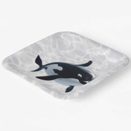 Baby Orca Platter Pappteller (Gewinkelt)