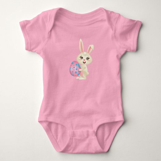 Baby-Osterhase mit Ei Baby Strampler (Vorderseite)