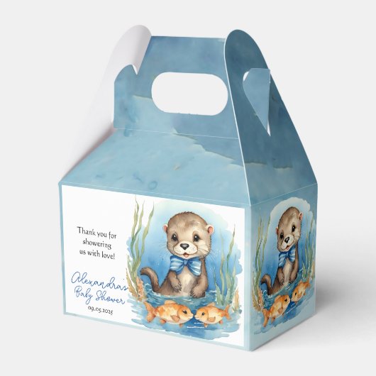 Baby Otter Boy Baby Dusche Geschenkschachtel (Vorderseite)