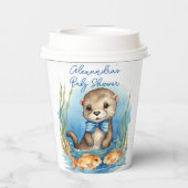 Baby Otter Boy Baby Dusche Pappbecher (Rückseite)