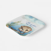 Baby Otter Boy Baby Dusche Pappteller (Gewinkelt)
