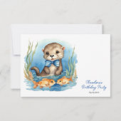 Baby Otter Boy Geburtstagsparty RSVP Karte (Rückseite)