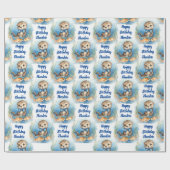 Baby Otter Boy Personalisiert Geschenkpapier (Flach)