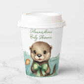 Baby Otter Gender Neutral Baby Dusche Pappbecher (Vorderseite)
