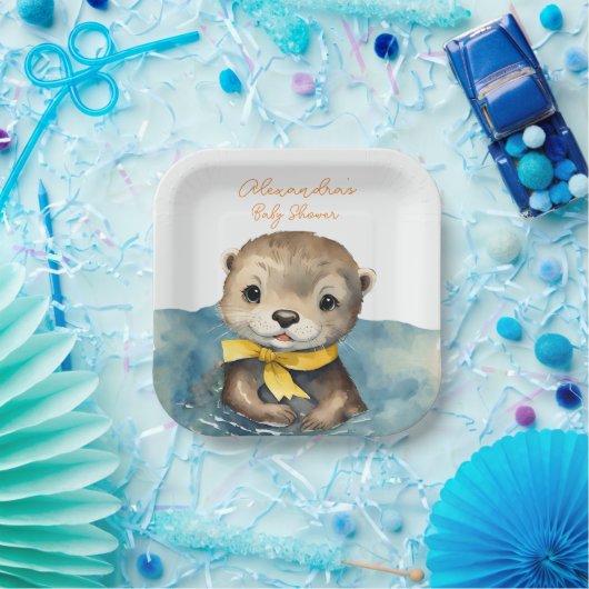 Baby Otter Gender Neutral Baby Dusche Pappteller (Party)