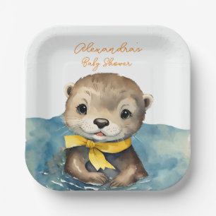 Baby Otter Gender Neutral Baby Dusche Pappteller
