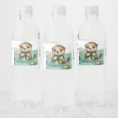 Baby Otter Gender Neutral Baby Dusche Wasserflaschenetikett (Flaschen)