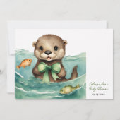 Baby Otter Gender Neutral Baby Shower Einladung (Rückseite)