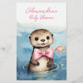 Baby Otter Girl Baby Predictions Karte (Rückseite)