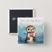 Baby Otter Girl Babydusche Button (Vorne & Hinten)