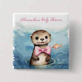 Baby Otter Girl Babydusche Button