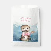 Baby Otter Girl Babydusche Geschenktütchen (Vorderseite)