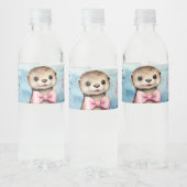 Baby Otter Girl Babydusche Wasserflaschenetikett (Flaschen)