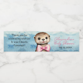 Baby Otter Girl Babydusche Wasserflaschenetikett
