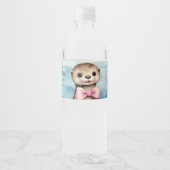 Baby Otter Girl Babydusche Wasserflaschenetikett (Vorderseite)