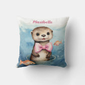 Baby Otter Girls Personalisiert Kissen (Rückseite)