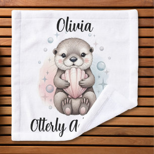 Baby Otter mit Muschel "Otterlieb Adorabel" Waschlappen