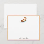 Baby Otter Nursery Note Card – Personalized Mitteilungskarte (Vorne/Hinten)