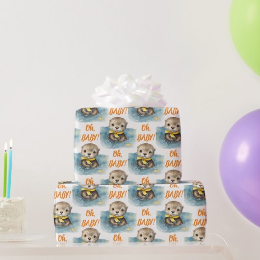Baby Otter Oh Baby Gender Neutral Geschenkpapier (Partygeschenke)