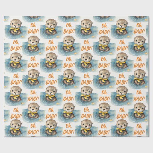Baby Otter Oh Baby Gender Neutral Geschenkpapier (Flach)