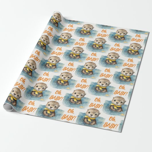 Baby Otter Oh Baby Gender Neutral Geschenkpapier (Ungerollt)
