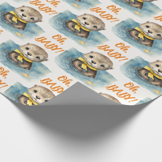 Baby Otter Oh Baby Gender Neutral Geschenkpapier (Ecke)