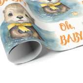 Baby Otter Oh Baby Gender Neutral Geschenkpapier (Rolleneckpunkt)