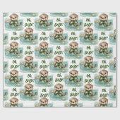 Baby Otter Oh Baby Neutral Baby Dusche Geschenkpapier (Flach)