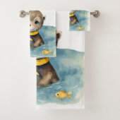 Baby Otter Personalisiert Badhandtuch Set (Insitu)