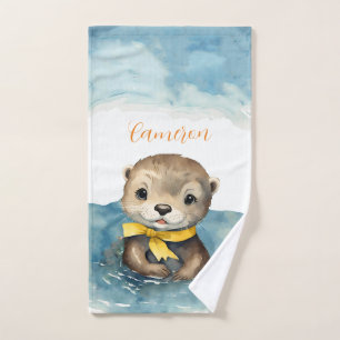 Baby Otter Personalisiert Badhandtuch Set