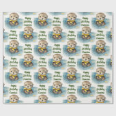 Baby Otter Personalisiert Gender Neutral Geschenkpapier (Flach)