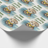 Baby Otter Personalisiert Gender Neutral Geschenkpapier (Ecke)